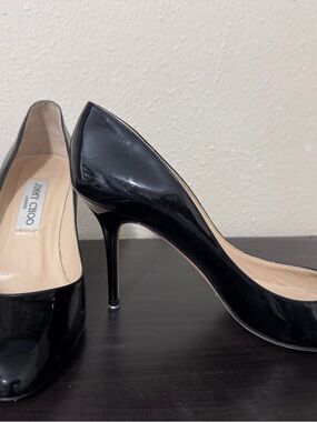 Jimmy Choo Black Patent Leather Pointed Stiletto Pumps